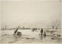 Z 067-04
<br/>
IJsgezicht met schaatsenrijders
<br/>
<em>Schelfhout, Andreas (1787-1870)</em>